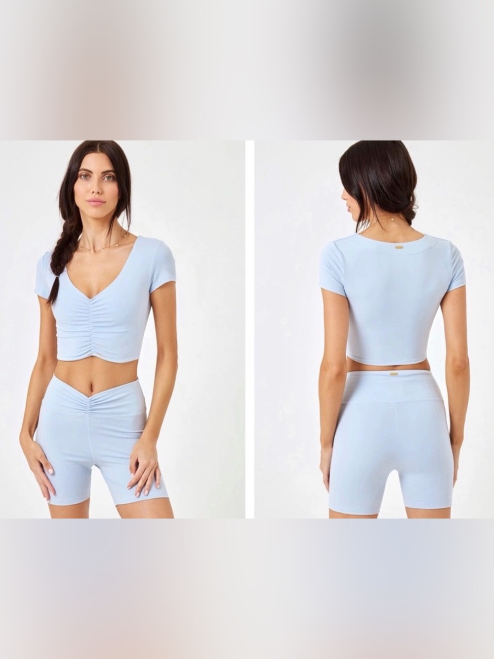 L*Space Warren Workout Set Crop Top and Biker Shorts